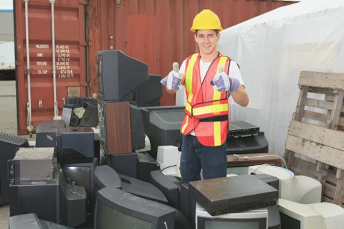 A pile of old furniture ready for disposal in Earls Court